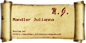Mandler Julianna névjegykártya